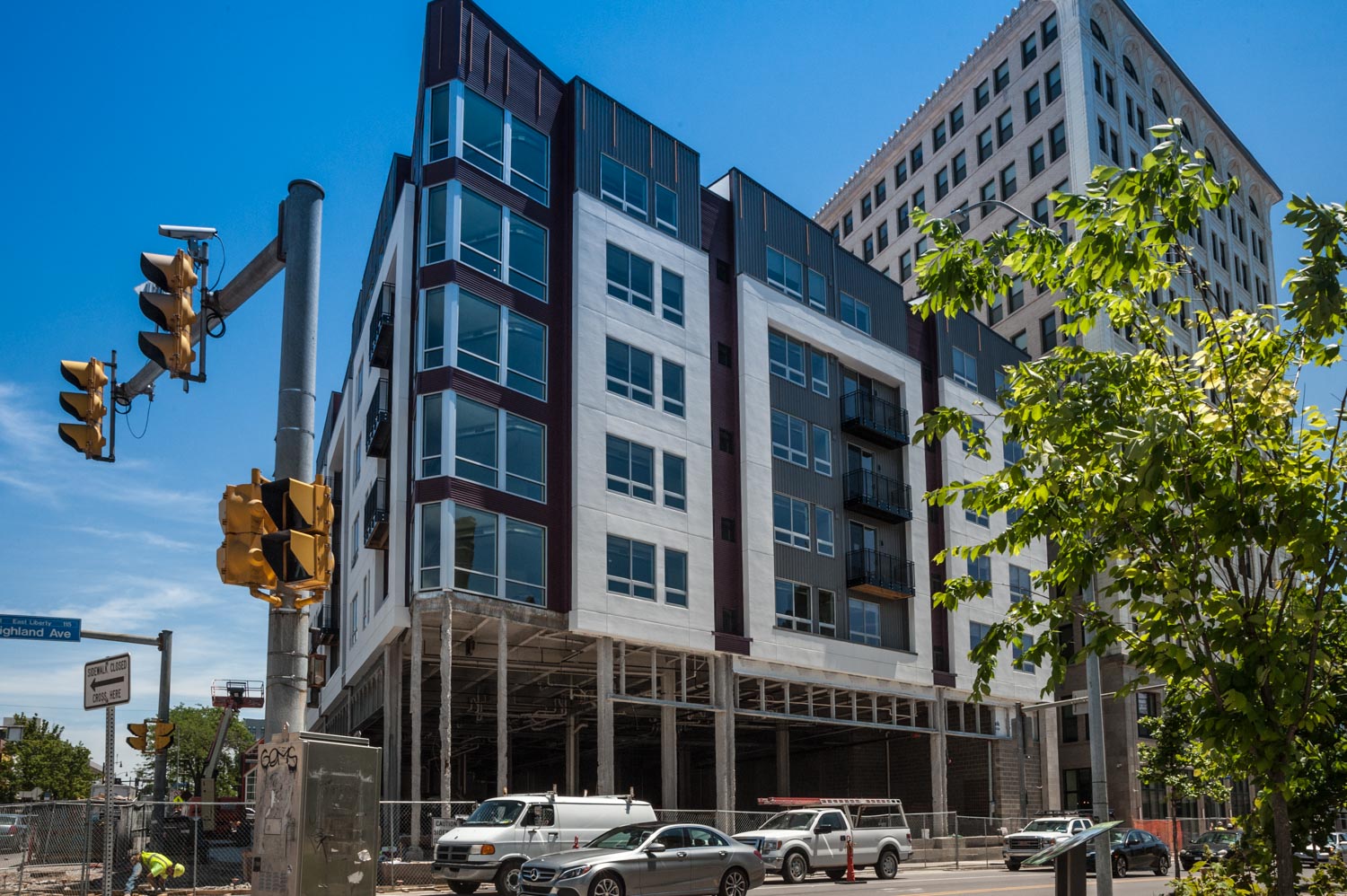 Wide angle street view Walnut Capital apartments